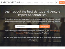 Tablet Screenshot of earlyinvesting.com